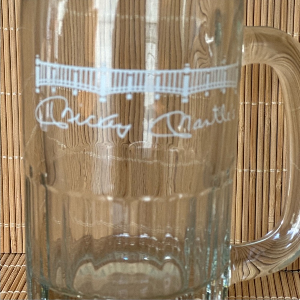 Mickey Mantels - Yankees- Clear Glass Beer Mugs – Set of 2 - 12oz
